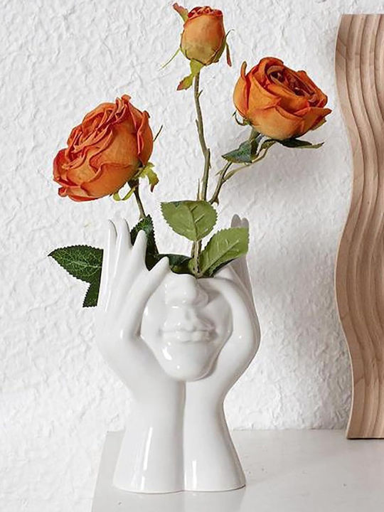 Ceramic Flower Pot Zola Thinking Woman's Face 18 X 16 X 10 Cm