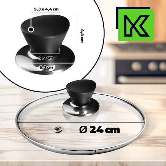 Kadax Capac Pentru Tigaie și Oală Din Sticlă 24cm 30775