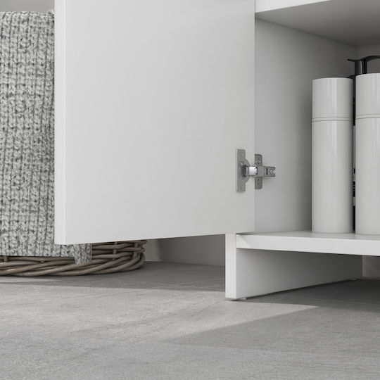HomCom Πάγκος με Νιπτήρα Μ60xΒ60xΥ30cm Λευκό