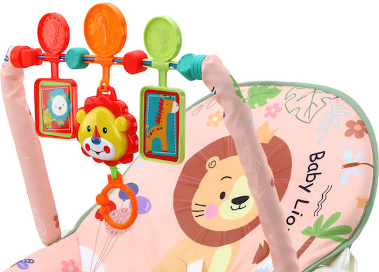 Lean Toys Ηλεκτρικό Relax Μωρού Lion με Μουσική και Δόνηση Ροζ