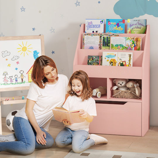 Bücherregal Wandhalterung Rosa 60x29.9x90cm