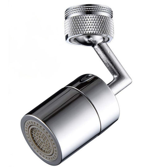 Swivel Faucet Aerator 2-Mode Shower Bubble Extension Universal Compatibility 720-Degree Rotation Adapter Bathroom Kitchen Silver