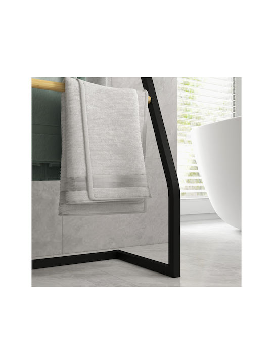 HomCom Ράγα Μπάνιου Μονή Επιτοίχια με Βίδες ​40.5x28cm Inox Μαύρη