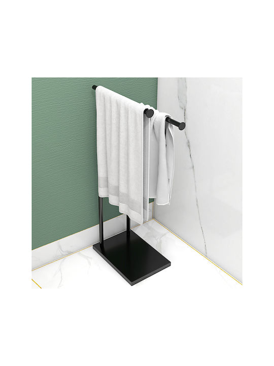 HomCom Single Wall-Mounted Bathroom Hook ​13x13cm Black