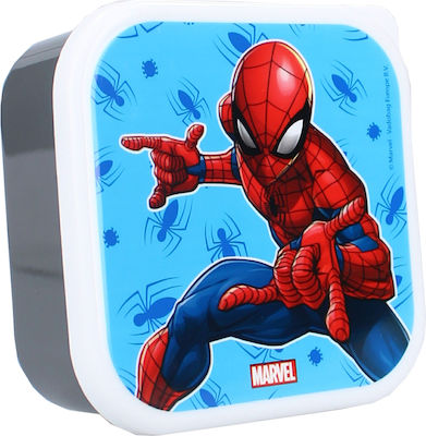 Set of 3 Lunch Snack Food Containers Spiderman