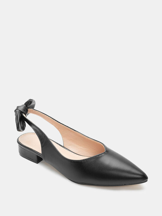 Luigi Synthetic Leather Pointed Toe Black Low Heels