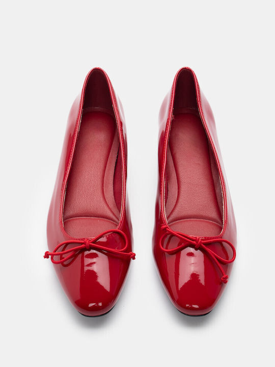 Luigi Patent Leather Pointed Toe Red Low Heels