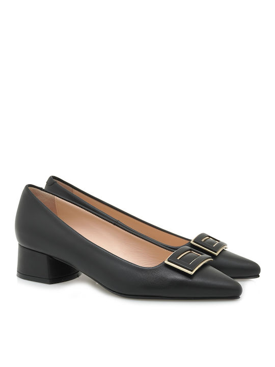 Tsakiris Mallas Leather Black Low Heels