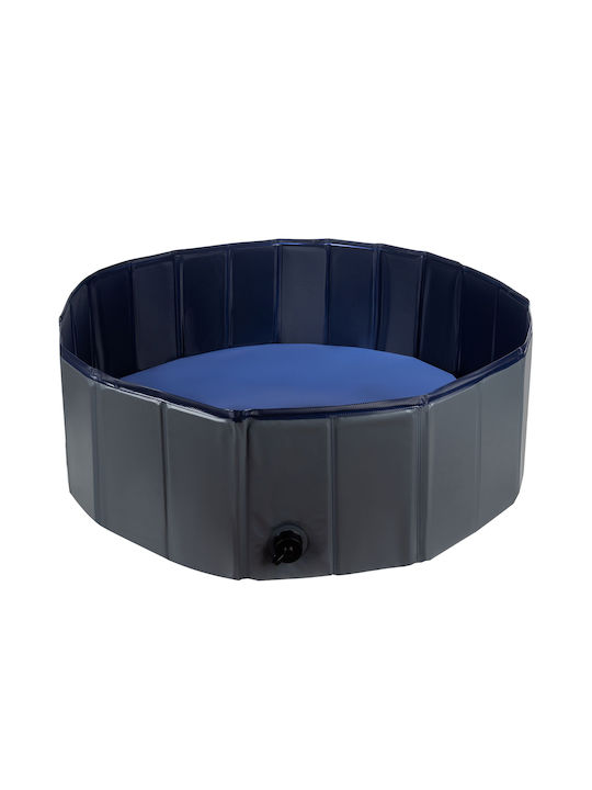 Collapsible Pet Pool Zola Solid Side Walls 100x30 Cm Grey