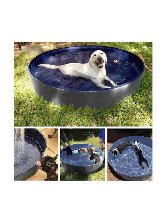 Collapsible Pet Pool Zola Solid Side Walls 100x30 Cm Grey