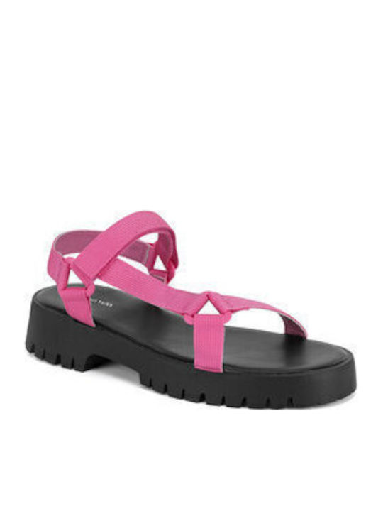 Damen Flache Sandalen Fuchsie
