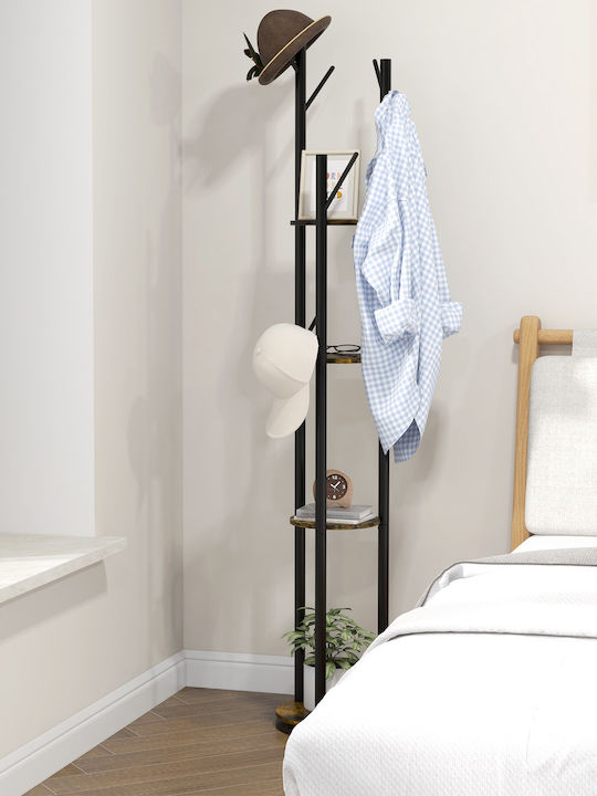 HomCom Cuier de podea din Lemn Maro 30x30x175cm