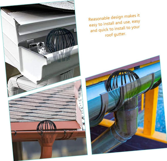 Set 2 Gutter Filters Zola To Aid Water Flow Plastic 132x145 Mm Black