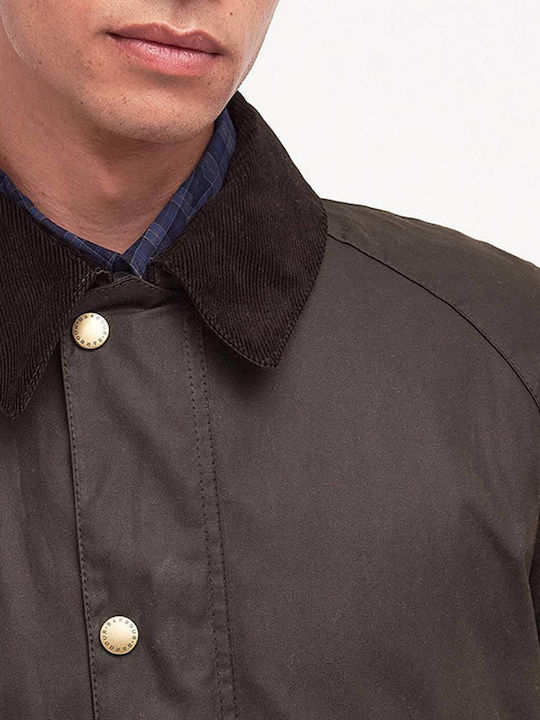 Ashby Wax Jacke Dark Olive Green