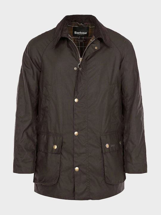 Ashby Wax Jacke Dark Olive Green