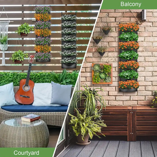 Vertical Textile Flower Holder Zola 7 Pockets Perfect Herbs Succulents Total Length 10