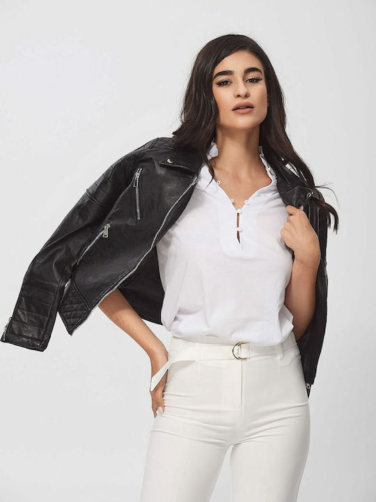 Γυναικείο Biker Jacket Μαύρο