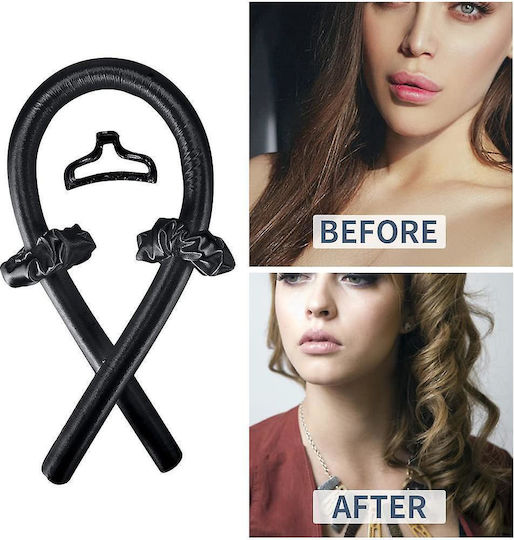 Set de ondulare a părului Zola fără căldură, spumă moale, accesorii incluse, lungime 100 cm, negru