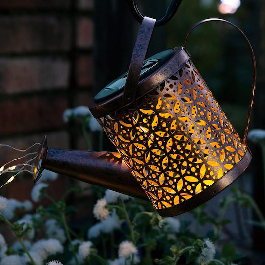 Lampă decorativă solară Ubx Stropitoare de apă Lumină curgătoare 60 LED-uri Lumină alb cald