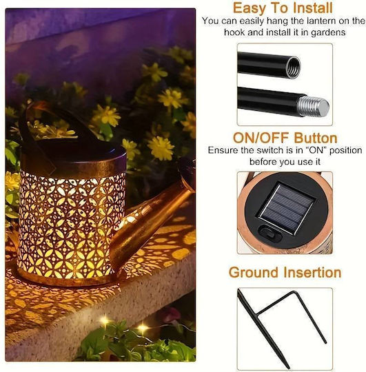 Lampă decorativă solară Ubx Stropitoare de apă Lumină curgătoare 60 LED-uri Lumină alb cald