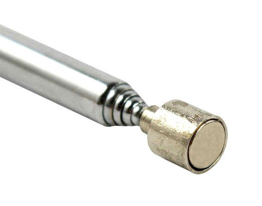 Pull-out Retriever Magnet Zola Screwdriver Style Ergonomic Handle Silver Length 12.5