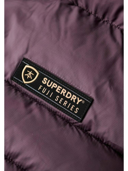 Superdry Fuji Women's Short Puffer Jacket for Winter with Hood MOV