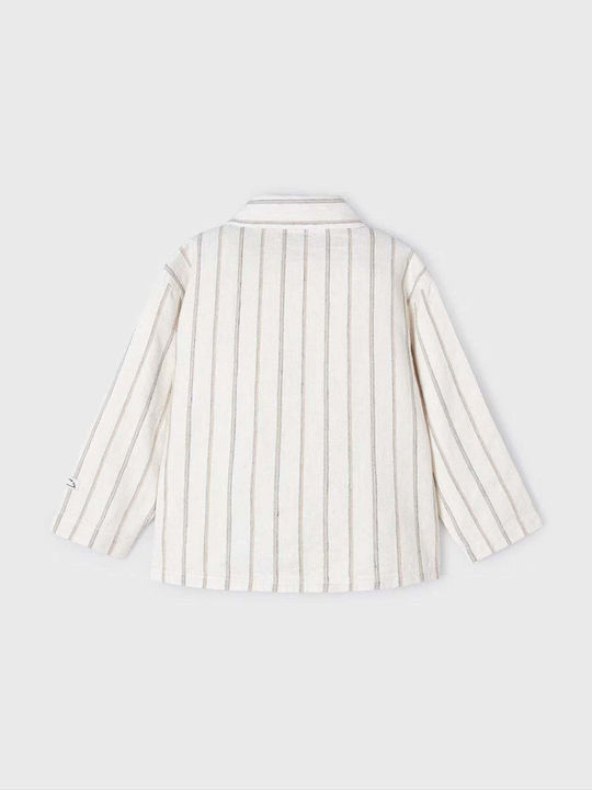 Mayoral Kids Striped Linen Shirt Beige