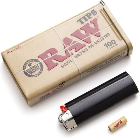 Raw Unrefined 100 Pre-rolled Tips Tin Case
