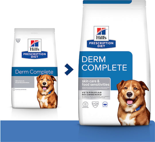 Hill's Derm Complete 12кг Суха Храна за Кучета Диетичен