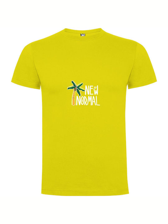 Normalcy's Quirky Oasis T-shirt Yellow Cotton