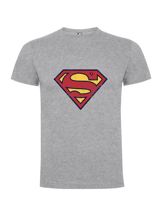 Vintage Superman Emblem T-shirt Superman Gray Cotton