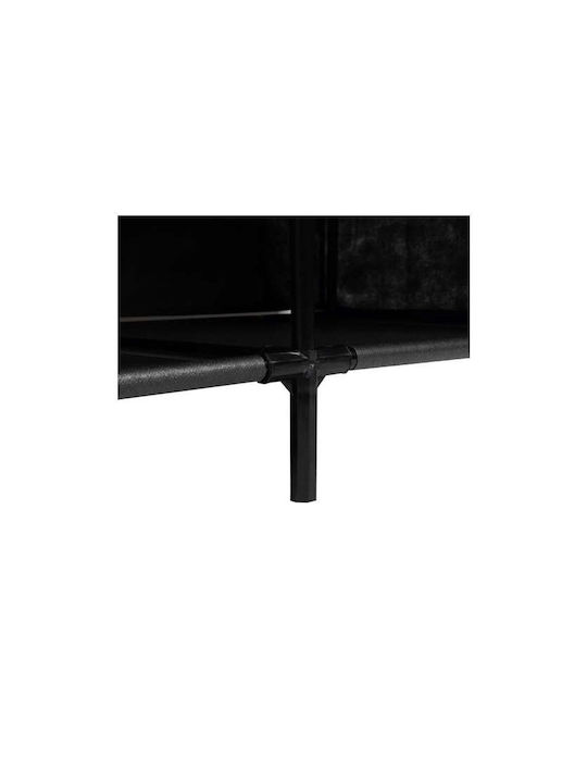 Fabric Wardrobe with Zipper and Shelves in Black Color 170x42x170cm