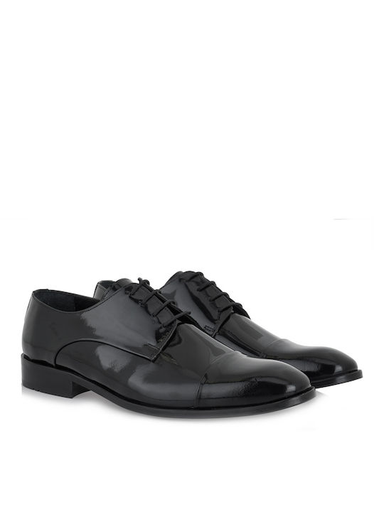 Lorenzo Russo Men's Patent Leather Dress Shoes Black