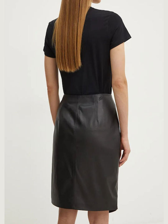 Karl Lagerfeld Leather Skirt in Black color