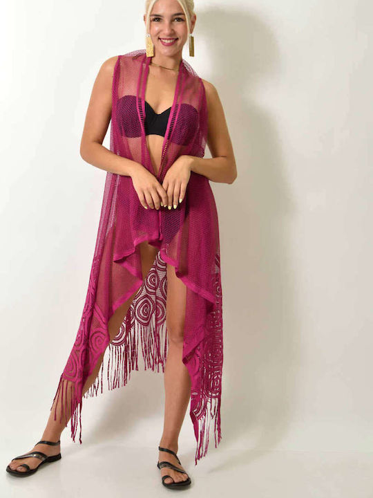 Potre Damen Kimono Strand purple