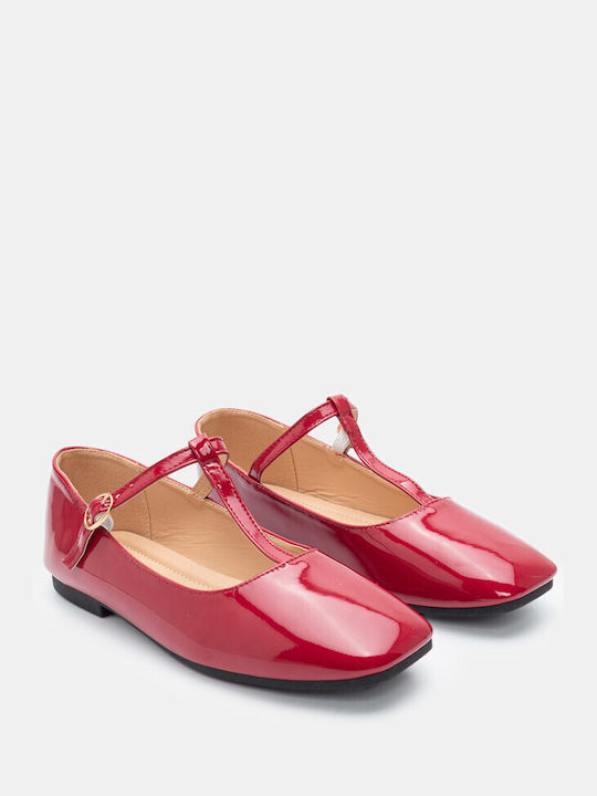 Luigi Damen Ballerinas Spitz zulaufend in Rot Farbe