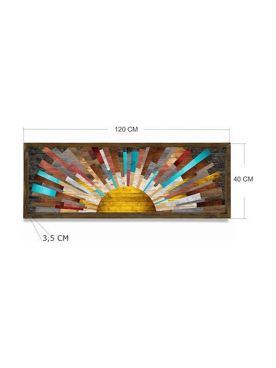 Megapap The Sun Πίνακας Ξύλινος 120x40cm