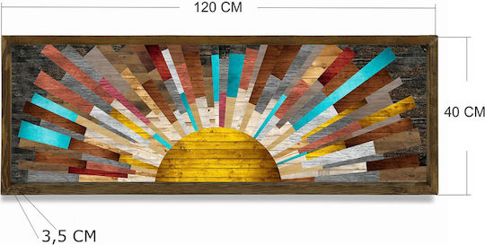 Megapap The Sun Painting Wooden 120x40cm
