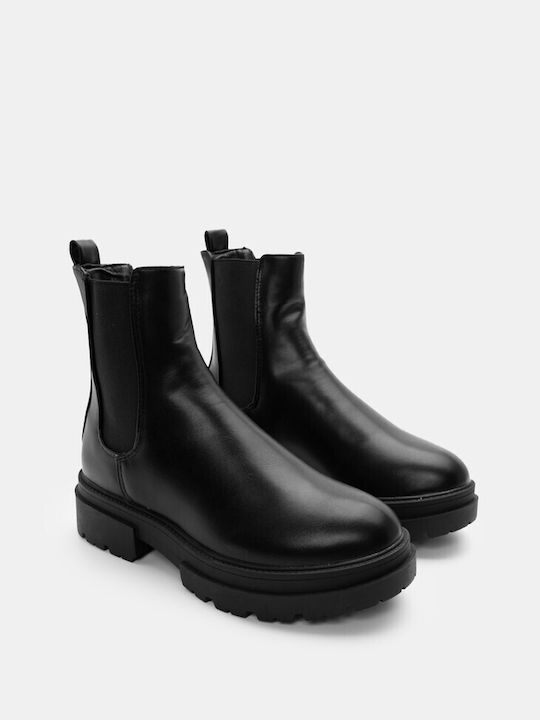 Luigi Women's Chelsea Boots with Medium Heel Black