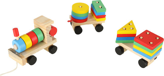 Train Queue Wooden Locomotive Blocks Sorting Puzzle Skill Game 30cm