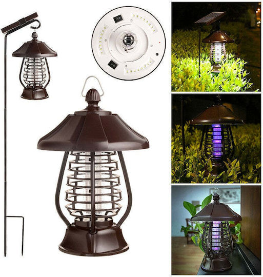 Lampă Solară de Grădină Anti-insecte Țânțari Muște UV LED Material ABS 5W Putere 1.2V 8 Ore Autonomie 2 Moduri de Operare IP65 Șoc Electric 380 Volți 30 x 19.5 cm Mare