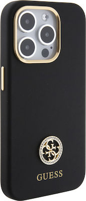 Guess Liquid Back Cover Silicone Durable Black (iPhone 15 Pro)