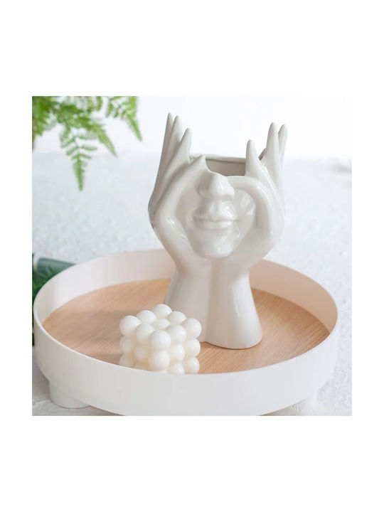 Koart Decorative Vase White 10x10x21cm