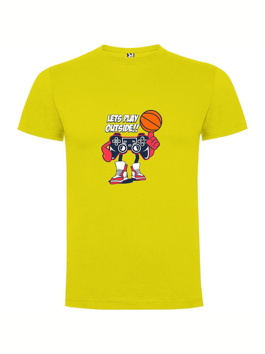 Game Master Hoops Fun T-shirt Yellow Cotton