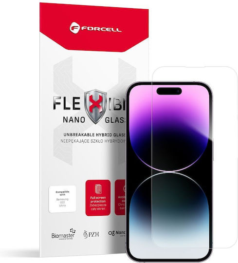 Forcell Flexible Nano 0.30mm Antibacterial Full Face Tempered Glass (iPhone 14 Pro)