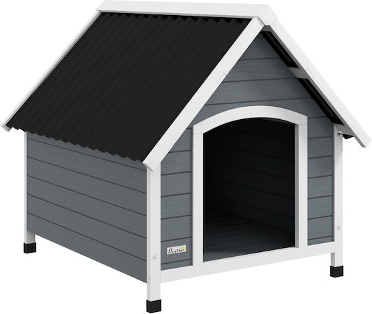 Pawhut Hundehaus Hölzernes Außenbereich Gray 84x99x87cm