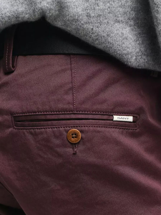 Hose Chino in Schlanker Passform Burgundisch