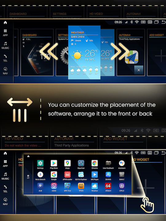 Carmedia Car Audio System for BMW Series 5 / Series 3 2008-2011 (Bluetooth/USB/WiFi/GPS/Apple-Carplay/Android-Auto) with Touch Screen 8.8"