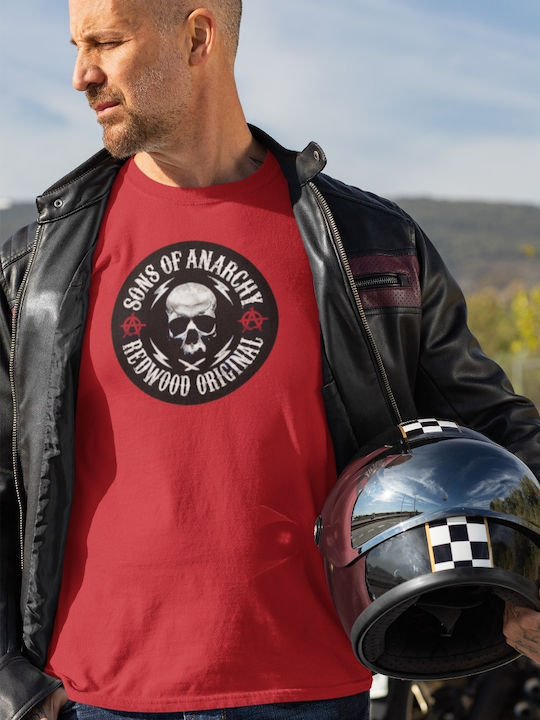 Sons Of Anarchy Skull Μπλούζα Sons of Anarchy Κόκκινη