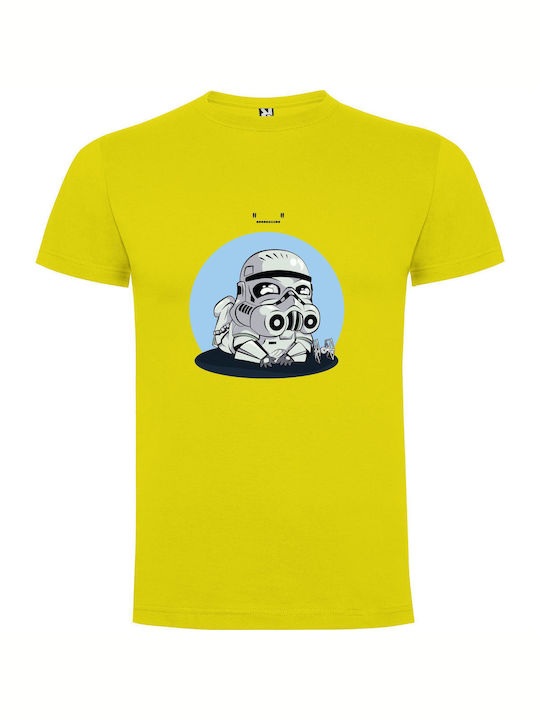 Helmeted Star Wars Trooper T-shirt Star Wars Κίτρινο Βαμβακερό